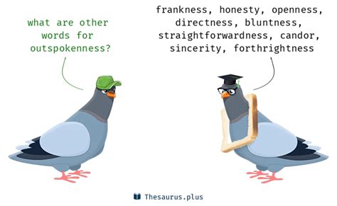 Find 55 different ways to say PLAINNESS, along with antonyms, related words, and example sentences at Thesaurus. . Outspokenness synonym